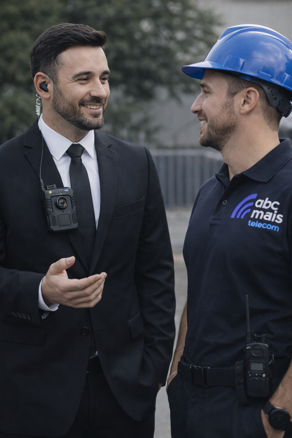 Segurança utilizando câmera corporal e rádio HT