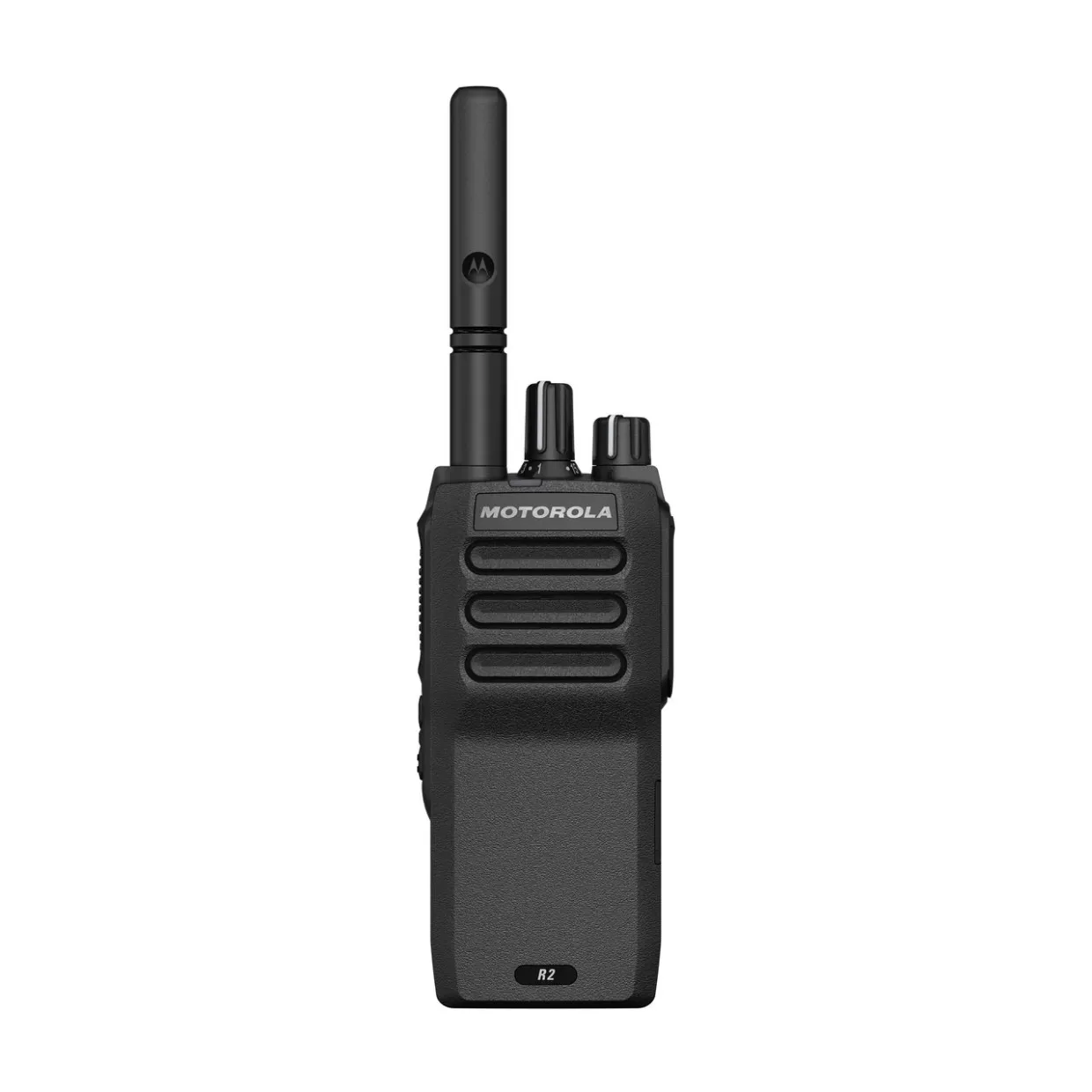 Motorola R2 radio illustrating the ABC Mais Telecom Contact Us section