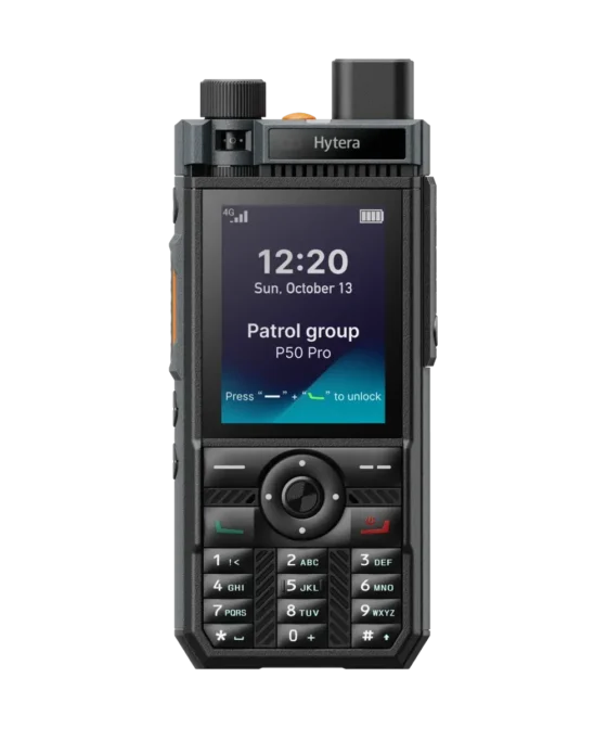 Radio PoC Hytera P50 Pro, vista frontal oficial