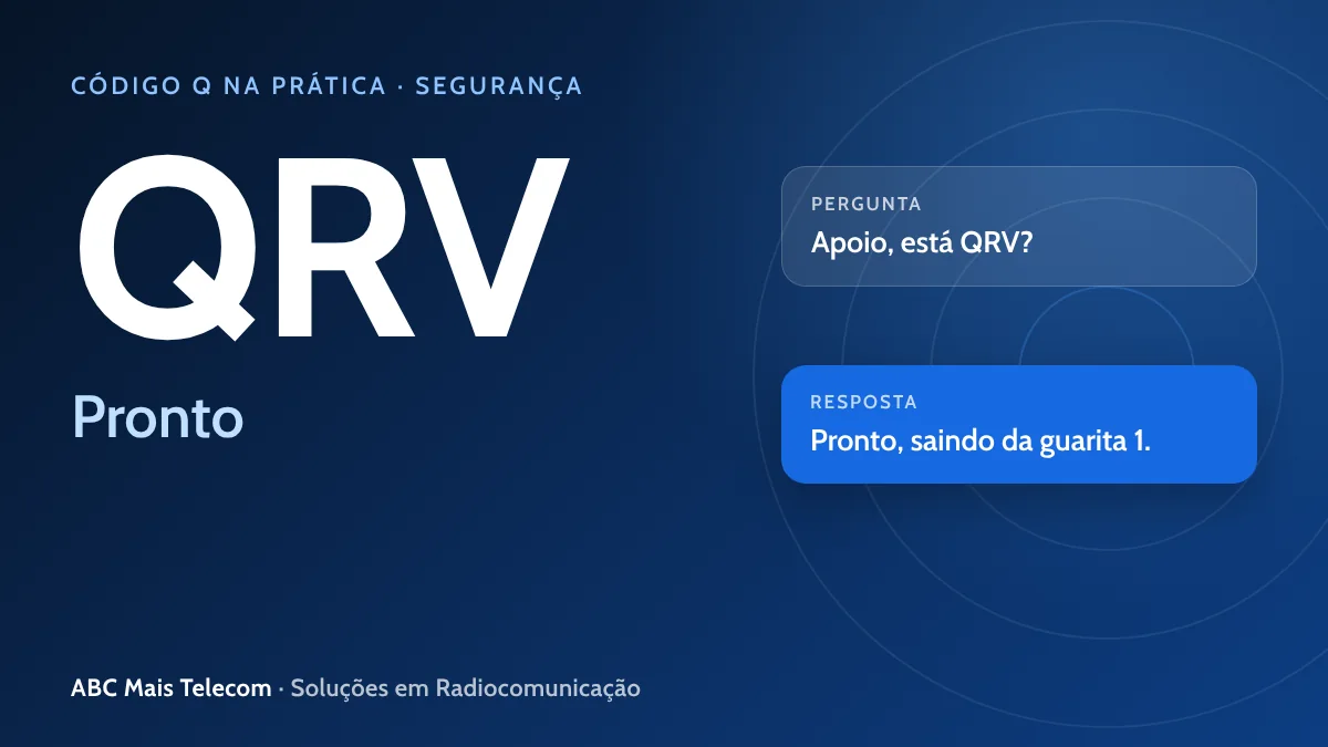 QRV no rádio: pronto