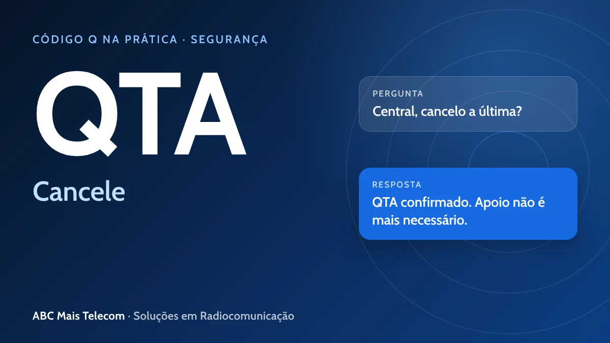 QTA no rádio: cancele