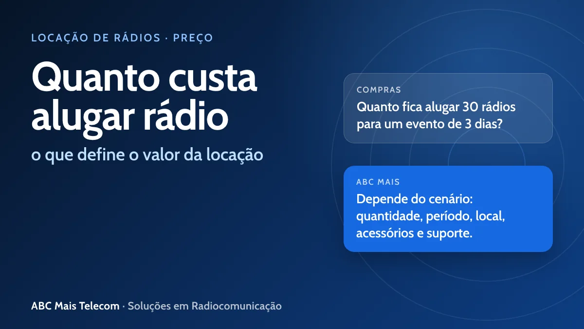 Quanto custa alugar rádio comunicador: o que define o valor da locação