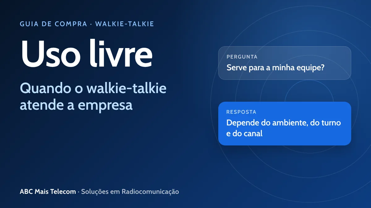 Talkabout Motorola: quando o walkie-talkie de uso livre atende a empresa