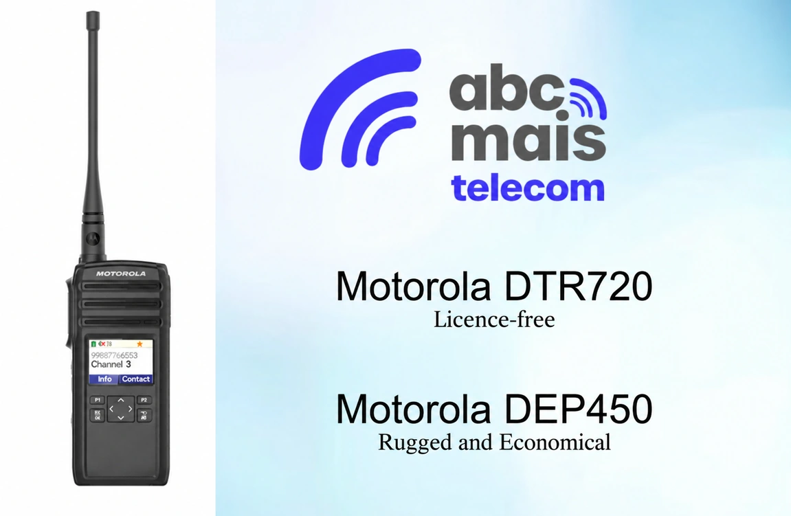 Visual comparison of Motorola DTR720 and DEP450 radios